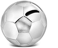 Zilverstad Skarbonka Futbolo kamuolys Srebrna su Grawerem – Prezent