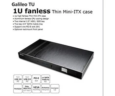 Akasa Galileo TU Thin–Mini–ITX 1U obudowa, OEM – juoda