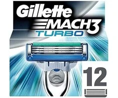 Gillette Mach3 Turbo Skustuvo Galvutės Vyrams, 12 Vnt.