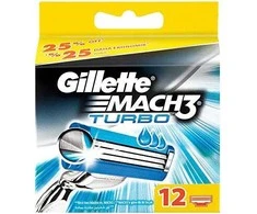 Gillette Mach3 Turbo Skustuvo Galvutės Vyrams, 12 Vnt.