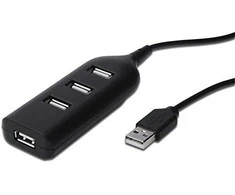Digitus Skaitmenas | USB 2.0 šakotuvas, 4 prievadų, maitinamas iš magistralės 4 X USB A/F AT prijungtas kabelis | AB-50001-1 | USB 2.0 šakotuvas