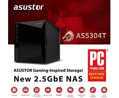 Serveris Asus Asustor Nimbustor 4 AS5304T iki 4 HDD/SSD, Intel Celeron J4105 Quad-Core, Procesoriaus dažnis 1,5 GHz, 4 GB, SO-DIMM DDR4 2400, Vienvietis, Juodas