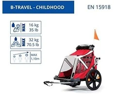 Dviračio priekaba Bellelli B-travel red