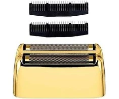 Tinklelio ir peiliukų rinkinys plaukų skutimo mašinėlei Babyliss Pro Replacement Foil Head 2 Cutters Gold FXRF2GE, skirtas plaukų skutimo mašinėlei FXFS2GE