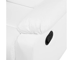 Beliani 2 vietų sofa su rankine relaksacijos funkcija BERGEN, dirbtinė oda, balta