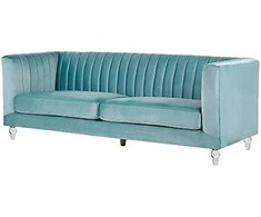 Beliani 3 vietų sofa ARVIKA aksominė mėlyna