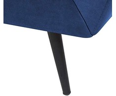 Beliani 3 vietų sofa LENVIK, veliūrinė, tamsiai mėlyna