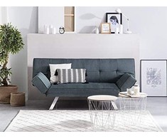 Beliani Trivietė išskleidžiama sofa BRISTOL tamsiai mėlyna