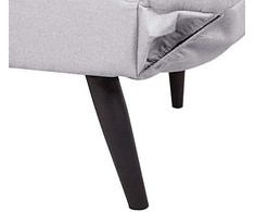 Beliani Dvivietė išskleidžiama sofa BREKKE šviesiai pilka