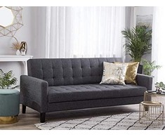 Beliani Trivietė sofa-lova VEHKOO tamsiai pilka