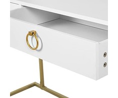 Beliani Konsolė WESTPORT balta/auksinė 115 cm 50 cm su stalčiais