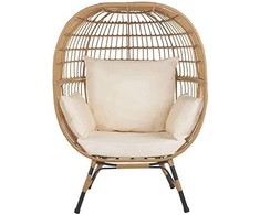 Beliani Shumee Rattan kėdė natūralus kokonas VEROLI