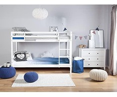 Beliani Dviaukštė lova iš pušies medienos REGAT 90 x 200 cm balta