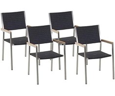 Beliani Lumarko Parinktas 4 sodo kėdės su technika juoda GROSSETO!