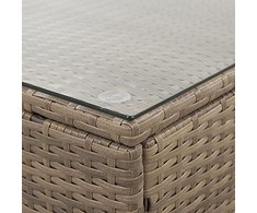 Lauko baldų komplektas Beliani Sodo kampinė sofa su staliuku 6 asmenims BELVEDERE Baltas technoratanas