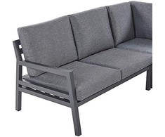 Lauko baldų komplektas Beliani Sodo kampinė sofa su staliuku 5 asmenims VIZZINI, pilka, metalinė
