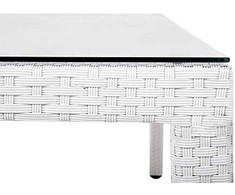 Beliani Rattan sodo lentelė 220x100cm balta ITALIJA (58171)