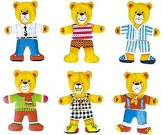BINO Medinė dėlionė-žaidimas, Aprenk mešką ir meškutį , 3+