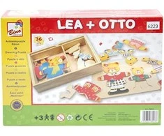 BINO Medinė dėlionė-žaidimas "Aprenk mešką ir meškutį", 3+