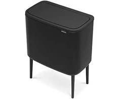 Šiukšlių dėžė Brabantia Bo Touch, 3 x 11 l, Matinė juoda