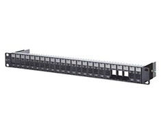 METZ CONNECT Keystone 19 colių modulių stovas 1U 24 prievadas juodas be įrangos