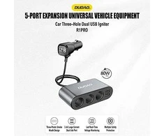 Dudao automobilinis įkroviklis 2x USB / 3x cigarečių žiebtuvėlio skirstytuvas juodas (R1Pro juodas)
