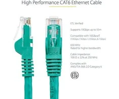 StarTech STARTECH.COM 1,5 m CAT6 kabelis – GRNES CAT6-Patchkabel N6PATC150CMGN