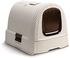 Curver Rattan tualetas katėms kreminės spalvos 51x39x39cm
