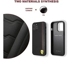Apple iPhone 12 Pro Max Ferrari dėklas On Track Carbon Stripe (FESAXHCP12LBK) juodos spalvos