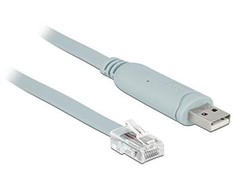 Delock Brūkšninis adapterio kabelis USB 2.0 St > serijinis 1 x RS232 RJ45 St 0,5 m pilkas