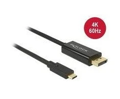 DELOCK Cable USB Type-C male more Displayport male (DP Alt Mode) 4K 60 Hz 2 m juodas