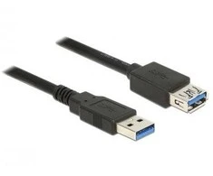 DELOCK ilgintuvas USB 3.0 tipo A kištukinis > USB 3.0 Type-A moteriškas 2.0 m juodas