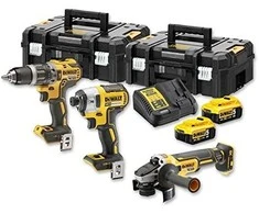 Grąžtas DEWALT COMBO KIT 18V DCK384P2T (DCD796+DCF887+DCG405) 2x5.0Ah