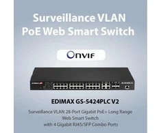 Šakotuvas EDIMAX 28 Port Gigabit PoE Switch 4x RJ45/4x SFP Combo Jungtys