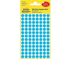 Lipdukai Avery Zweckform, apvalūs, Ø8mm, 416vnt pakuotėje, mėlynos spalvos