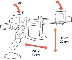 Laikiklis Ergotron HX Desk Dual Monitorius Arm (juoda)