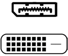 Kabelis Fujitsu DisplayPort - DVI-D 0.4m juoda (S26391-F6055-L270)