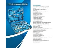 Įrankių komplektas Hogert HT1R439; 1/2''; 3/8''; 1/4''; 131 vnt.