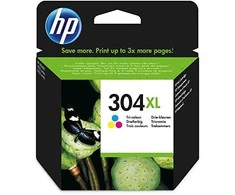Hewlett Packard (HP) HP 304XL didelės talpos trispalvė rašalo kasetė, 300 puslapių, skirta HP DeskJet 2620,2630,2632,2633,3720,3730,3732,3735