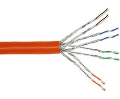 InLine Montavimo kabelis S / FTP, PIMF, 7a Cat.7a, AWG23, 1200MHz, be halogenų, oranžinis, 500I (77500I)