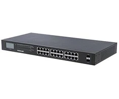 Šakotuvas Intellinet 561242 tinklo komutatorius Ne-valdomas Gigabit Ethernet (10/100/1000) Juoda 1U Maitinimas per Eternetą (PoE)