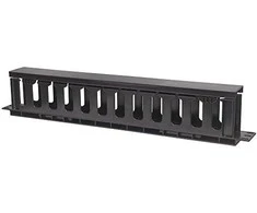 INTELLINET 19" Rackmount Cable Manager, 1U, su dangteliu, Juodas, 714679