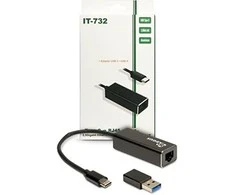 Inter-Tech Inter-Tech LAN adapteris Argus IT-732 USB-C Gigabit Ethernet tinklo plokštė