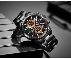 VYRIŠKAS LAIKRODIS NAVIFORCE - NF9149 (zn090a) juodas / oranžinis + dėžutė