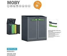 Keter Šiukšlių rūšiavimo spintelė Moby Compact Recycling System, pilka
