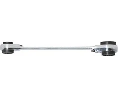 Dvigubas žiedinis terkšlinis raktas su reversu 10x19mm-13x17, KS Tools