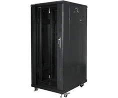 LANBERG laisvai pastatomas stelažas 19 colių spintelė 27U 600x800 stiklinių durų LCD butas juodas
