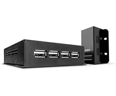Lindy USB 2.0 4 prievadų Cat.6 50m juodas