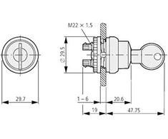 Eaton M22- WRS 2 jungiklis be grįžimo rakto 216887