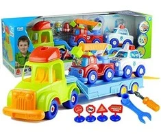Lean Toys Vilkikas su automobiliukais ir aksesuarais